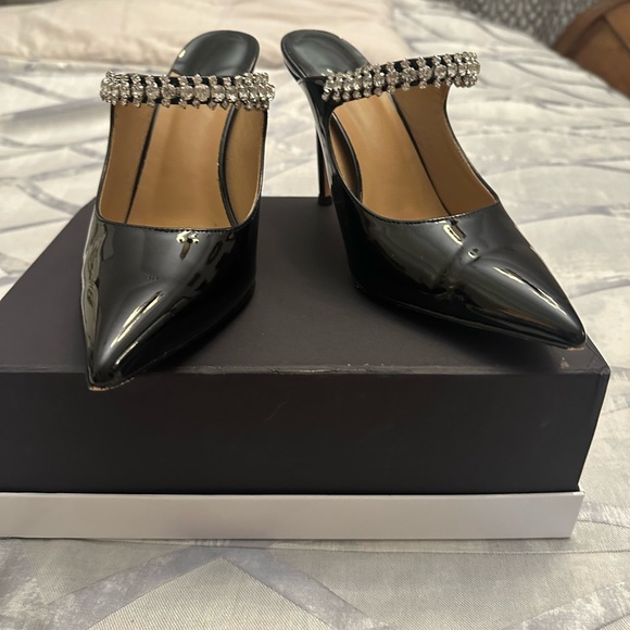 Black patent leather mules size 9 used twice (Jimmy Choo look a like) - Picture 5 of 5